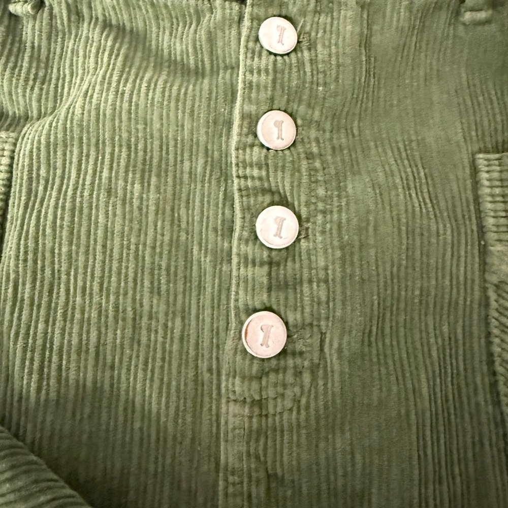 Pilcro Anthropologie Olive Corduroy Button Front Skirt Plus Size 26W - Picture 10 of 10